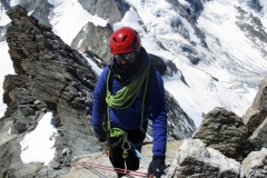 Parminder Chaggar descending the Rothorngrat, Zinalrothorn. Summer 2019