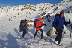Andy Stewart, Ade Pedley, Dave Palmer, Bowfell. Photo: Dominic Oughton