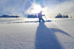 Moira Sawyer, breaking trail above Les Houches. Photo: Neil Sawyer Moira Sawyer, breaking trail above Les Houches. Photo: Neil Sawyer