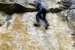 Drytooling at Masson Lees, Matlock. Photo: Jez Nasse