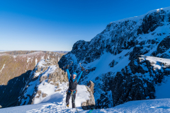 Andy Barlass topping out on Tower Ridge and wishing he hadn't lost his sunglasses!