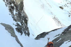 Dave Sykes approaching Passo Porco, Maritime Alps