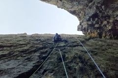 Jake Oughton on Pan, No Mans Zawn. Photo: Dominic Oughton